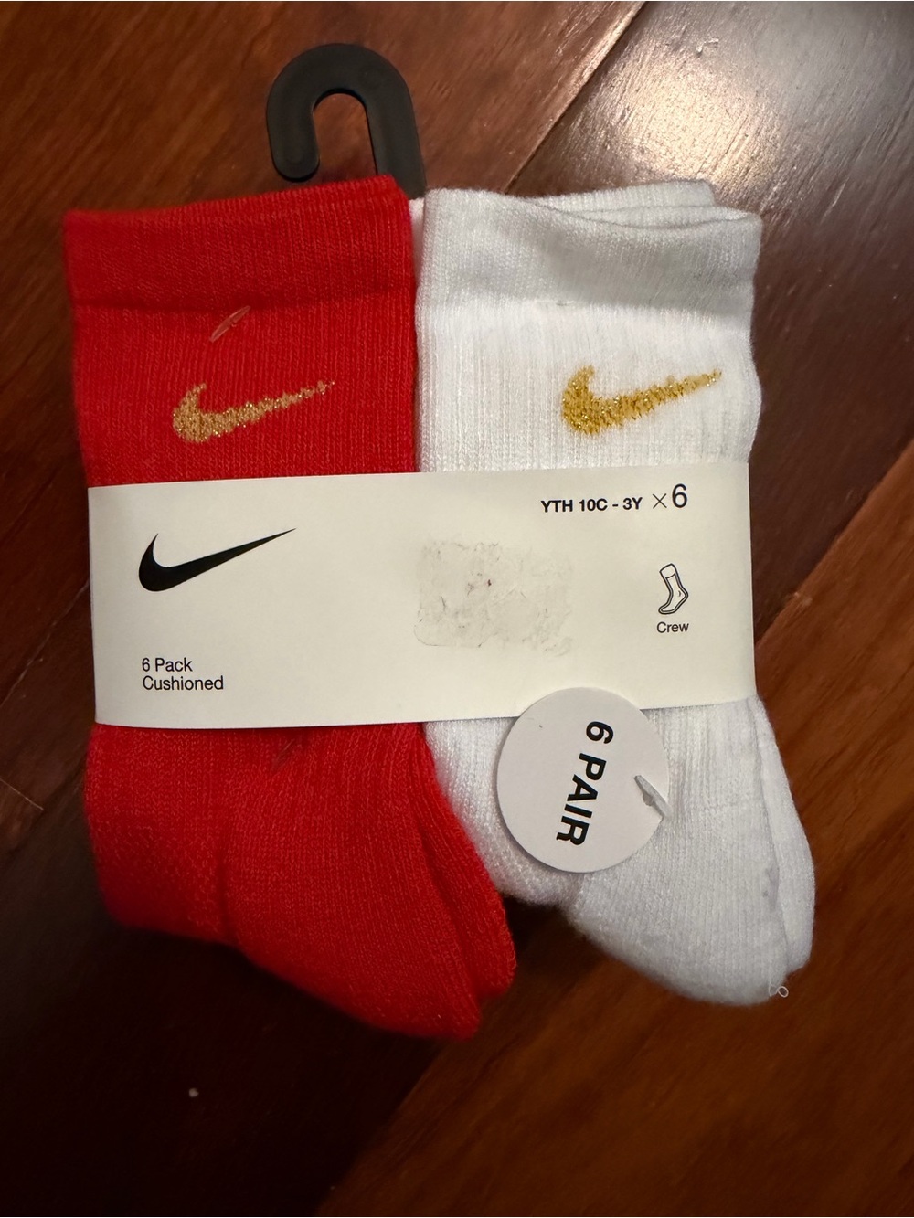 Nike Crew Socks - White & Forest Green with Black and White Swooshes